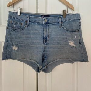 GAP Light Wash Distressed Denim Shorts
